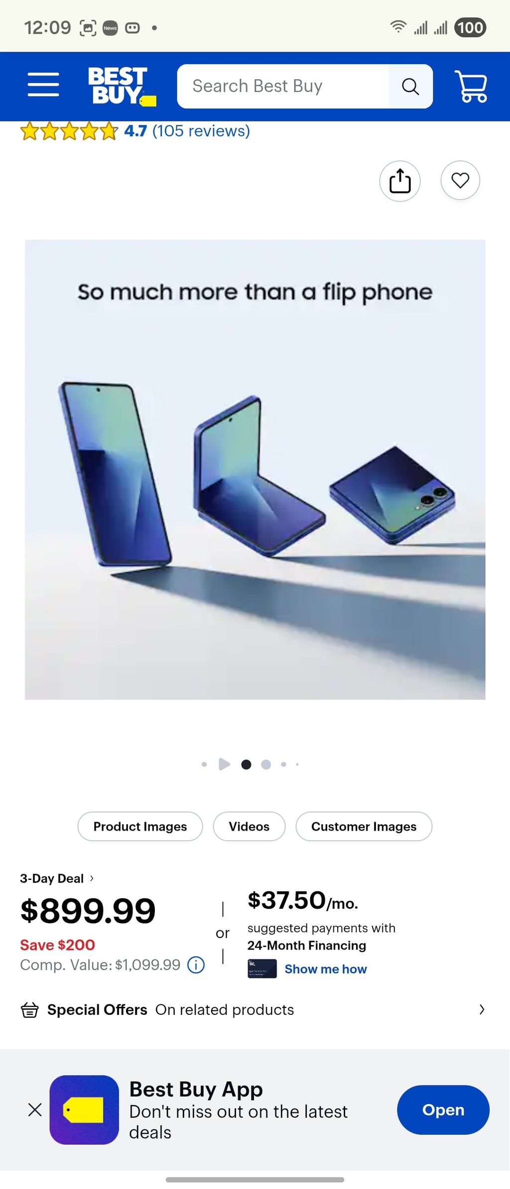 Samsung - Galaxy Z Flip5 256GB (Unlocked)